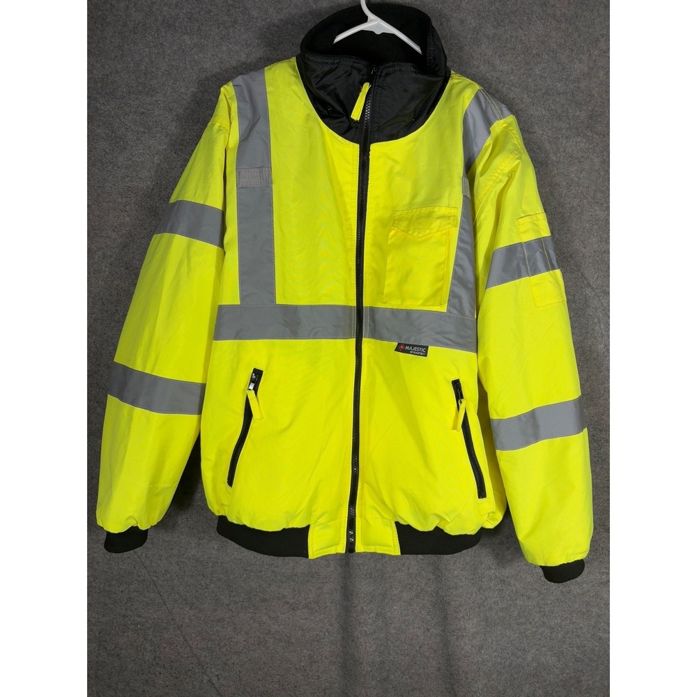 Majestic M-Safe High Visibility Class 3 Level 2 Bomber Jacket Neon Yellow Large